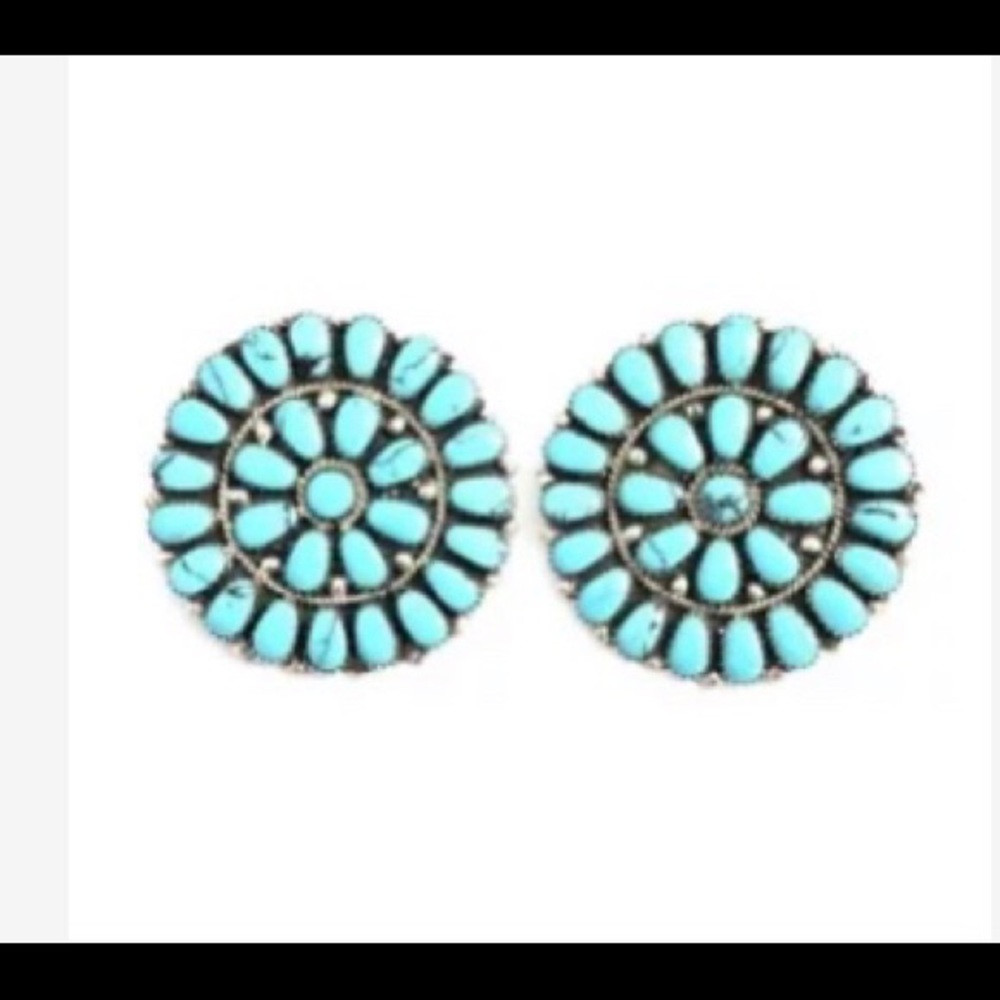 Authentic Turquoise cluster earrings